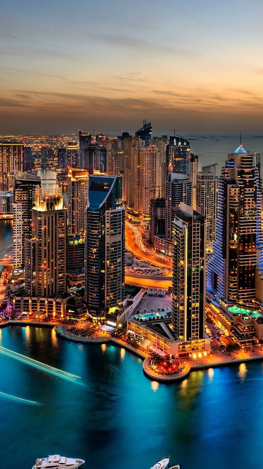 Downtown Dubai Cityscape HD phone wallpaper