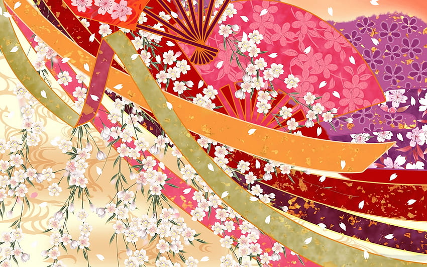 Japanese Kimono Pattern Full HD wallpaper