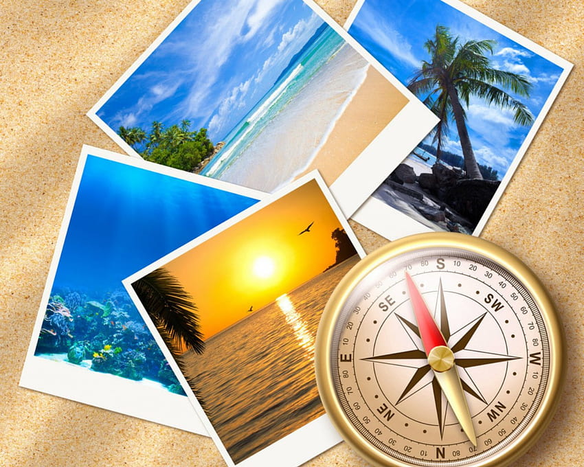 Travel, still life, scenery, , compass HD wallpaper