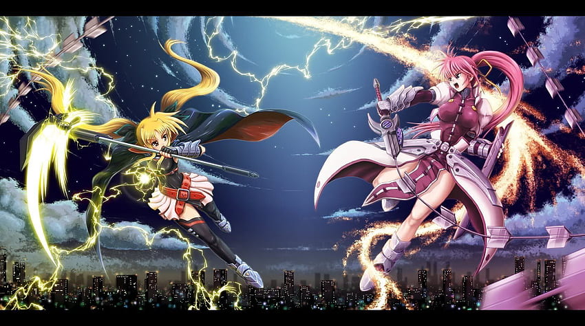 Fate Testarossa and Signum. Cool anime , Anime , Anime HD wallpaper