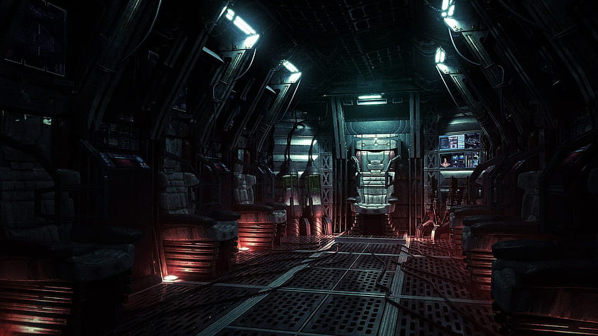 statek_kosmiczny_kabina. Przestrzeń kosmiczna, środowisko science fiction, stacja kosmiczna, wnętrze statku kosmicznego Tapeta HD