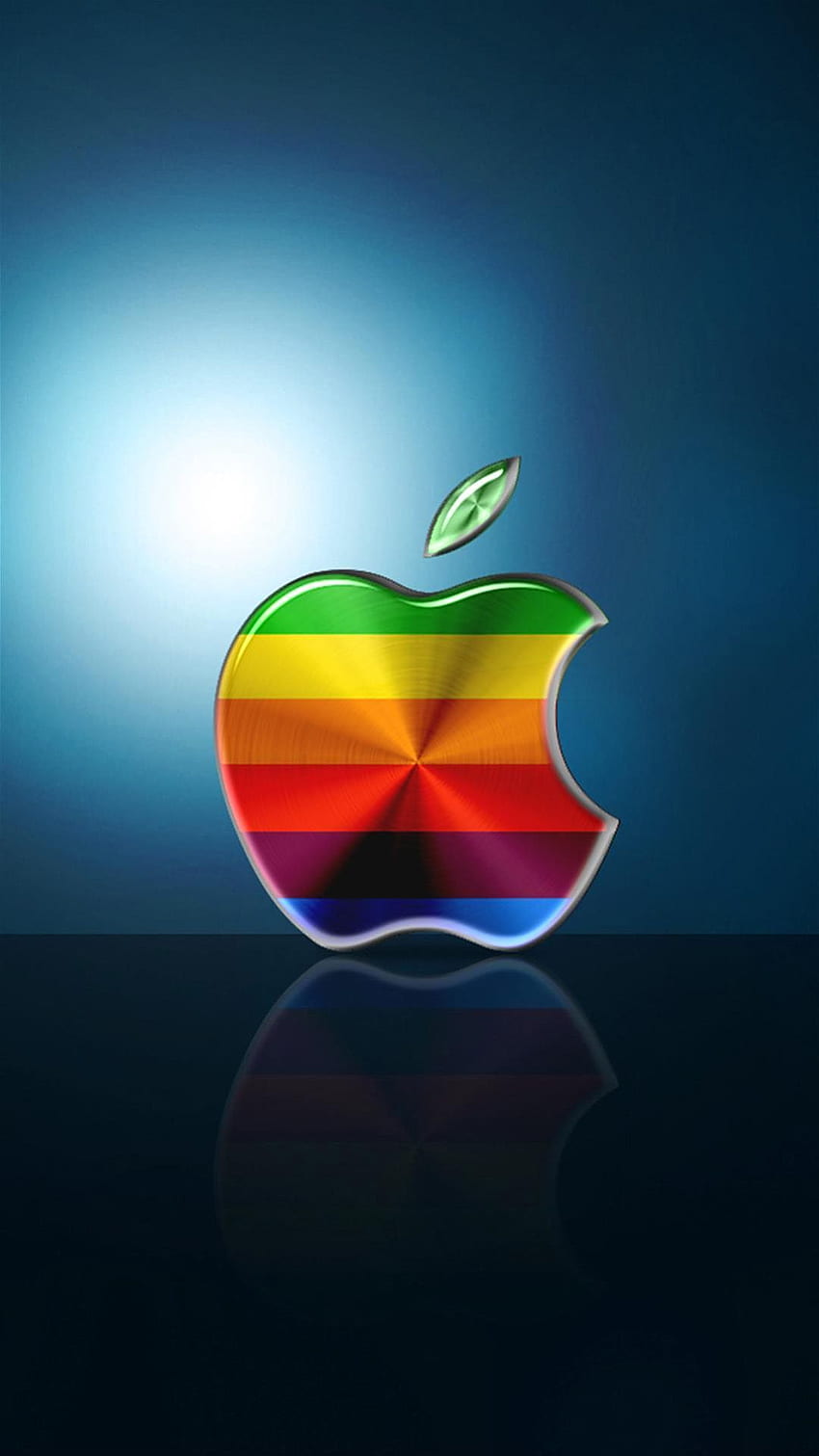 Kolorowe tło logo Apple dla iPhone'a, fajne 3D 4 Tapeta na telefon HD