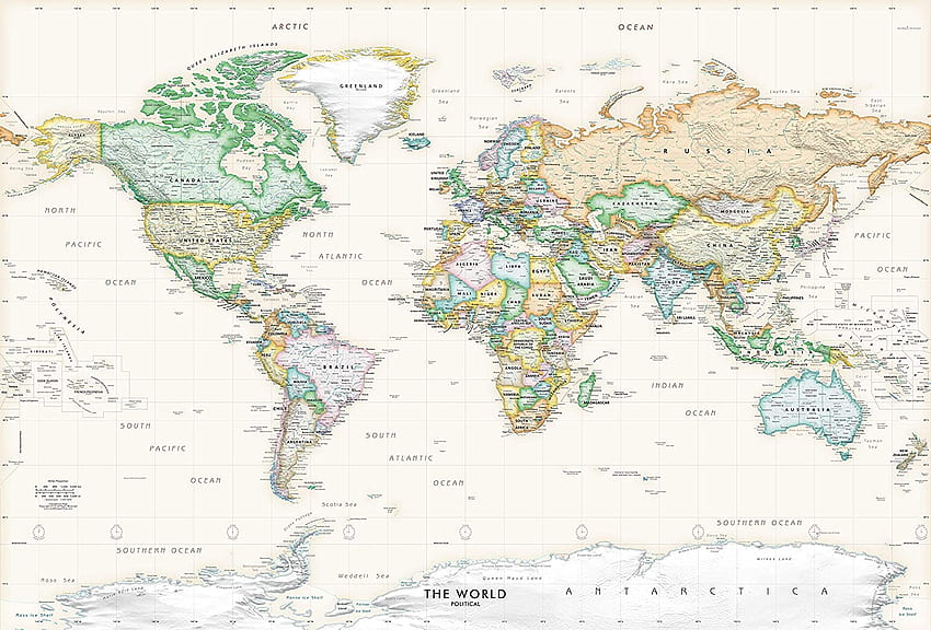 학계 지도 대형 53 x 36 이그제큐티브 세계 지도 벽 데칼. 붙이고 껍질을 벗기기 쉽습니다. 세계의 도. 간편한 적용, 재배치, 제거: 가정 및 주방 HD 월페이퍼