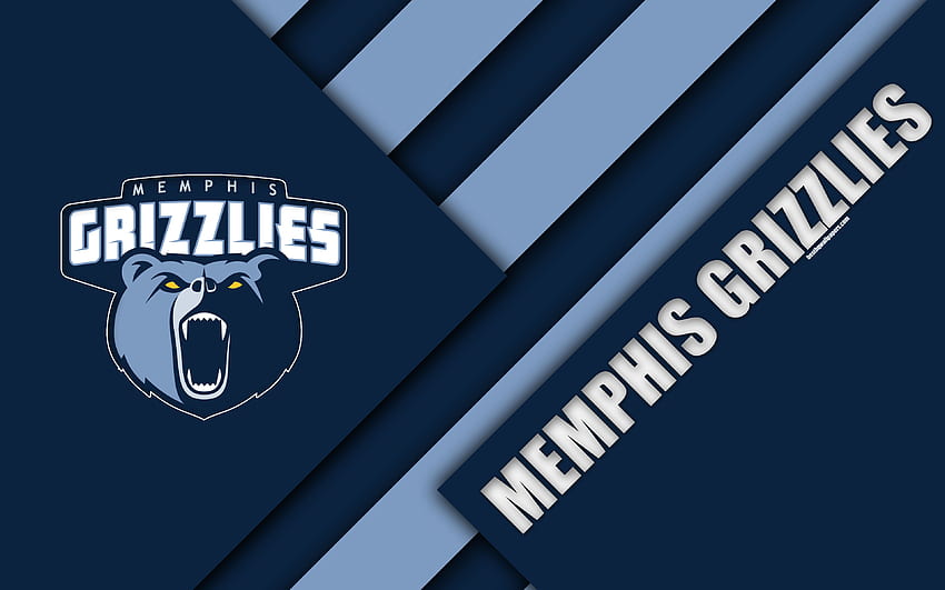 Memphis Grizzlies, , logo, material design, American Basketball Club, blue abstraction, NBA, Memphis, Tennessee, USA, basketball for with resolution . High Quality HD wallpaper