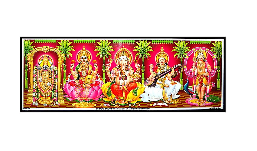 Buy Santhosh Craft Wooden Sri Balaji, Sri Lakshmi, Sri Ganesh, Sri Saraswati, Sri Murugan Gods Laminated Frame for Pooja Home Online at Low Prices in India, Vinayagar Murugan HD wallpaper