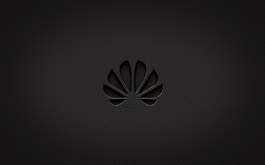 Huawei-Carbon-Logo, Grunge-Kunst, Carbon-Hintergrund, kreativ, schwarzes Huawei-Logo, Huawei-Logo, Huawei für mit Auflösung. Hohe Qualität, Huawei-PC HD-Hintergrundbild