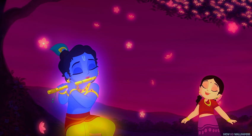Dibujos animados Radha Krishna animado, lindo Radha Krishna fondo de pantalla