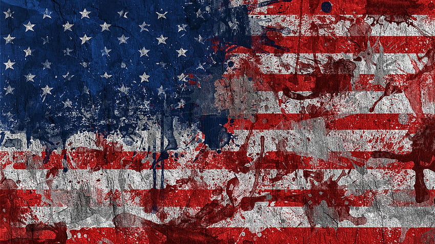 米国。 アメリカの国旗、ハロウィーンの背景、アメリカ、クールなアメリカ 高画質の壁紙