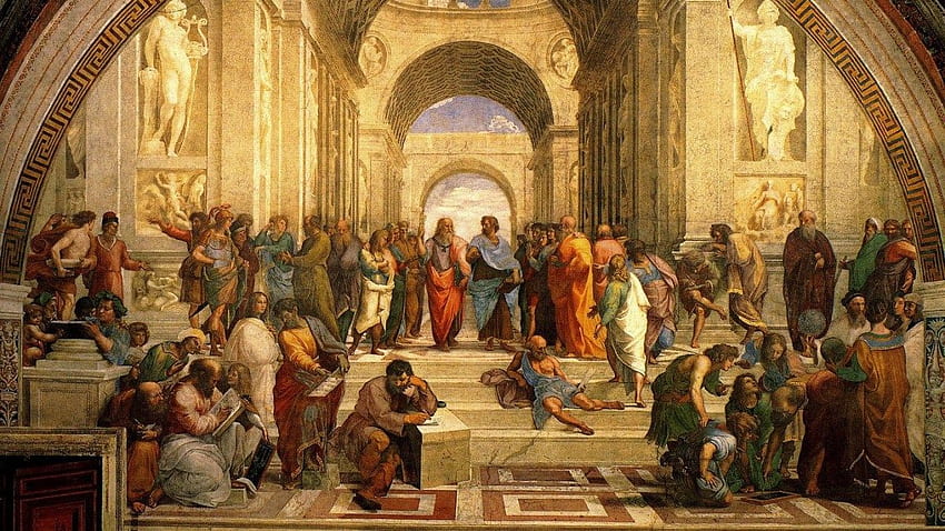 Ренесанс Атинското училище Класически художествени картини, класически картини HD тапет