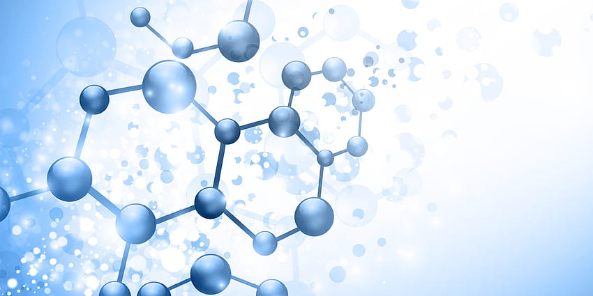 サイエンス DNA . 青色の背景、壁画、化学 高画質の壁紙