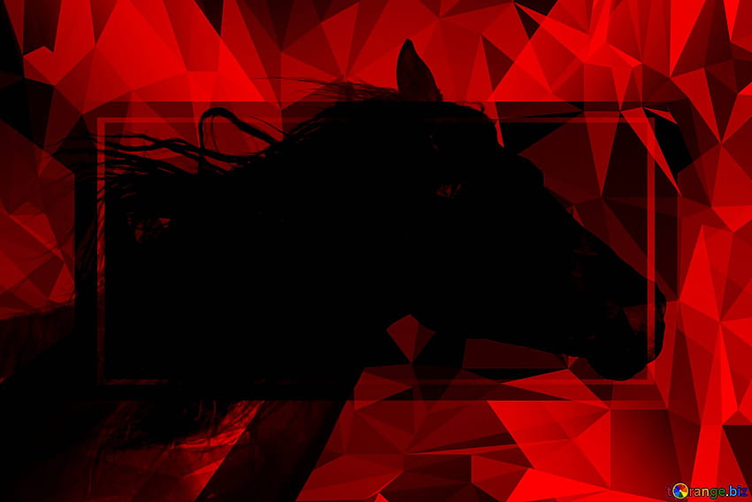 Black Horse portrait Polygonal abstract HD wallpaper
