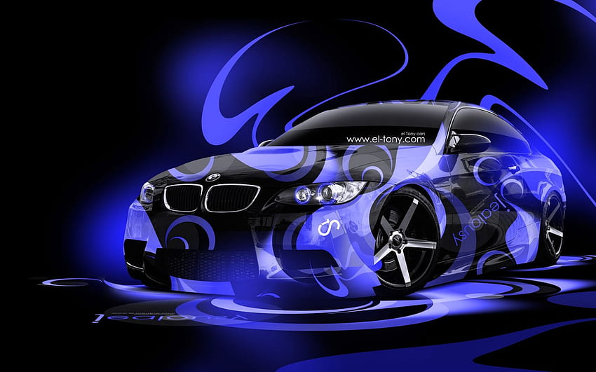 BMW E92 M3 Супер абстрактен автомобил 2014 Blue Neon дизайн от [] за вашия мобилен телефон и таблет. Разгледайте Neon Car. Неон, Неон HD тапет