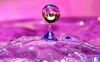 Liquid, pink-blue drops, abstract HD phone wallpaper | Pxfuel
