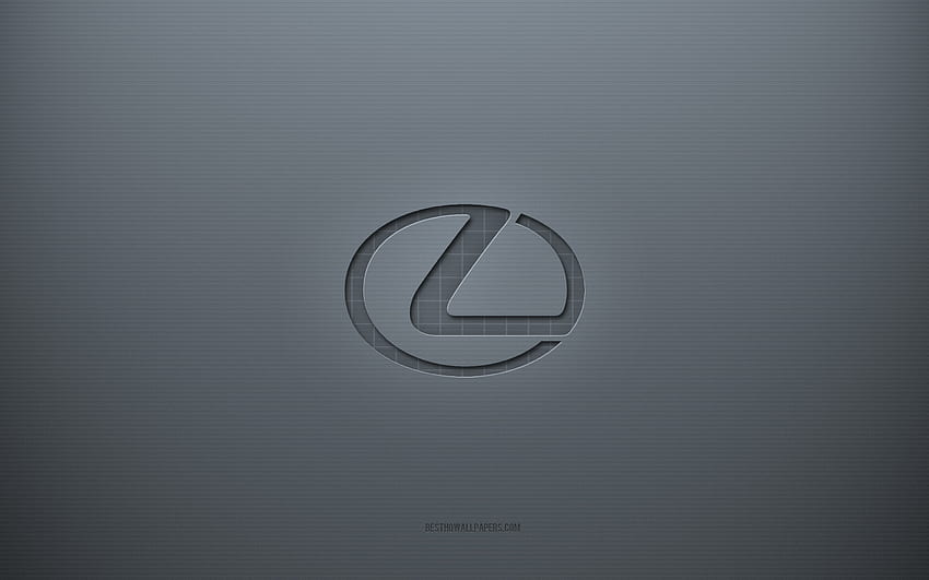 Лого на Lexus, сив творчески фон, емблема на Lexus, текстура на сива хартия, Lexus, сив фон, Lexus 3d лого HD тапет