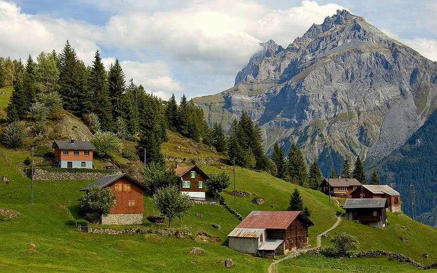 Swiss Landscape, Swiss Countryside HD wallpaper