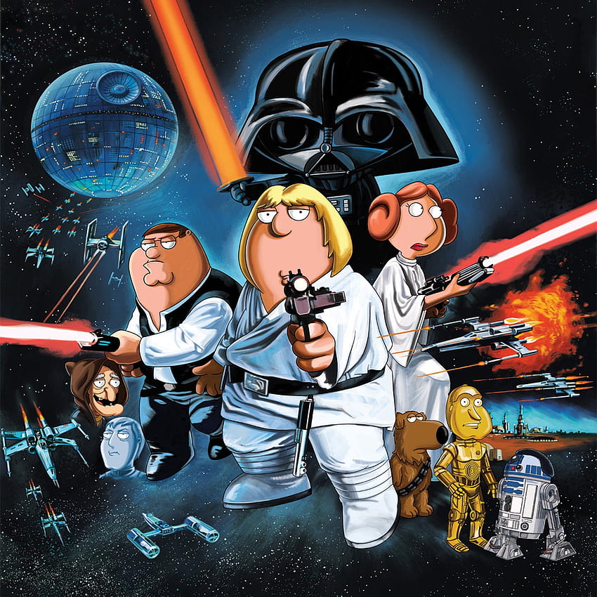 Family Guy Star Wars, personajes de dibujos animados de Star Wars fondo de pantalla del teléfono
