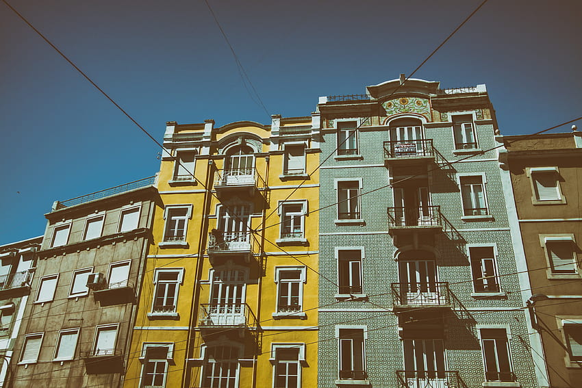 Градове, прозорци, сграда, Лисабон, Португалия HD тапет
