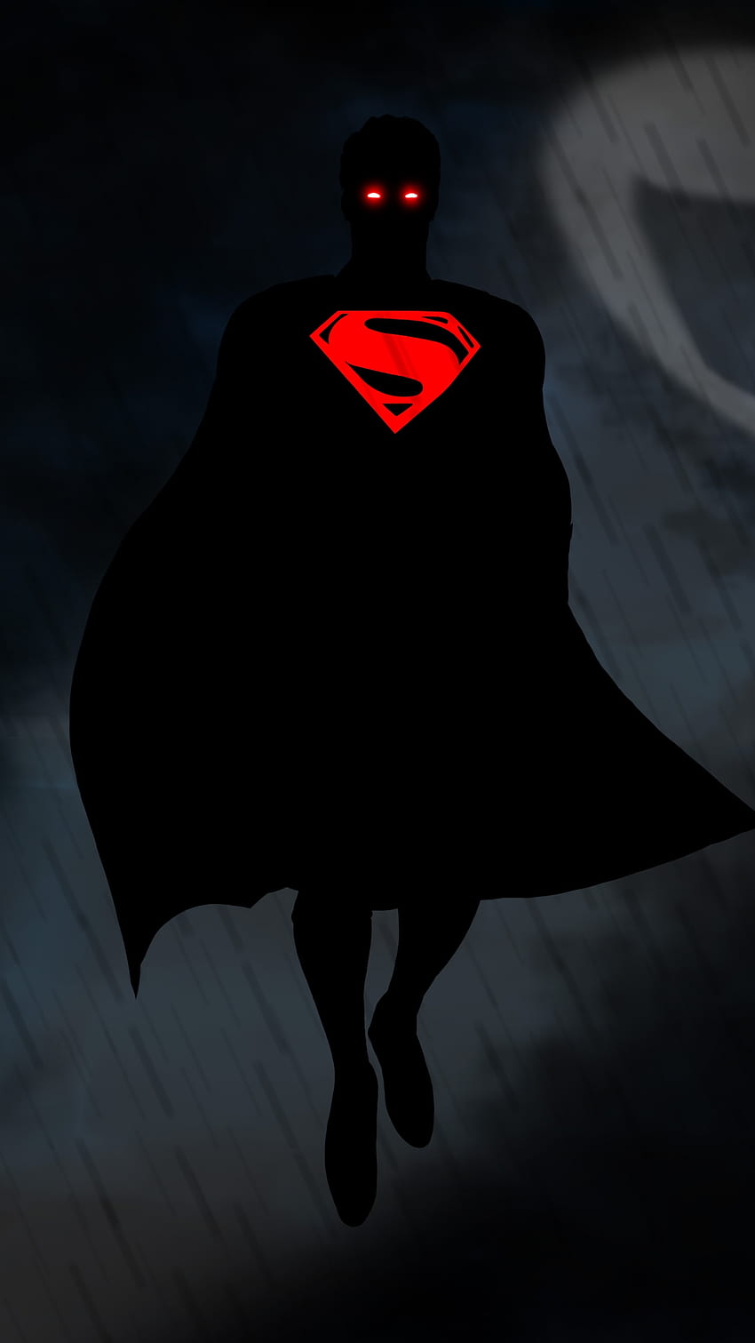 黒のスーパーマンのロゴ、赤のスーパーマン HD電話の壁紙