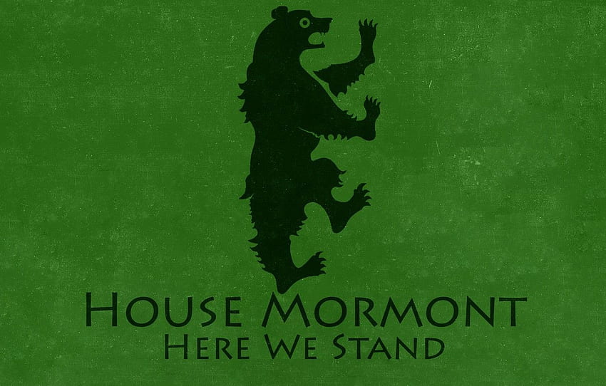Game of Thrones, ours noir, House Mormont, Here We Stand, A Song Fire and Ice, sigil for , section минимализм Fond d'écran HD