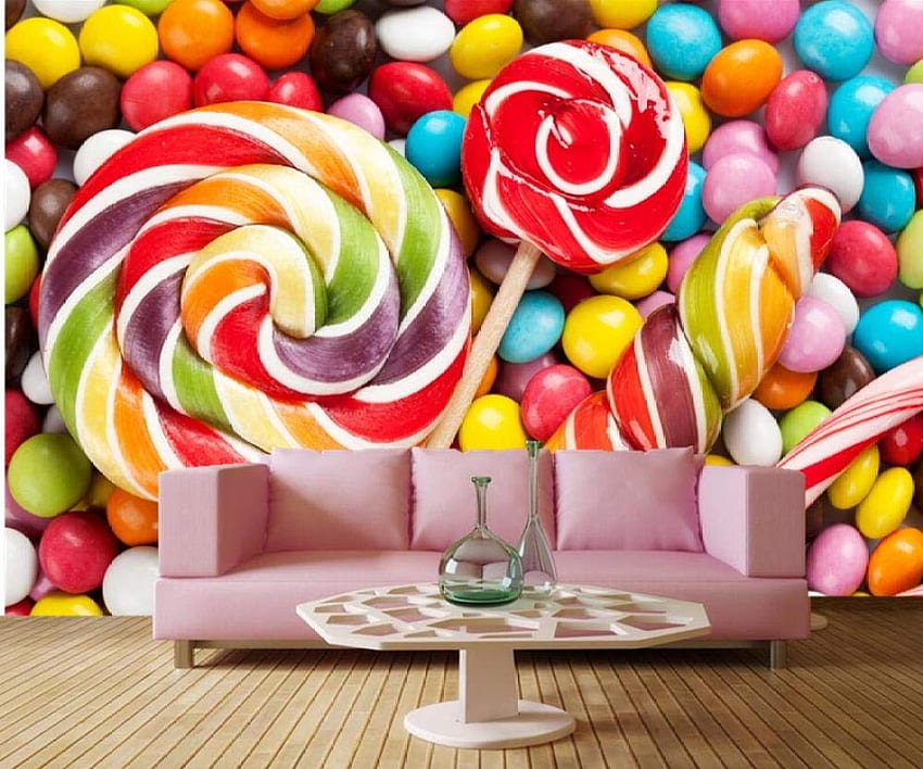 Sweets Candy Food Coffee Shop Dining Room Living Room Sofa Tv Wall Kitchen 3D Mural, 250Cmx175Cm HD wallpaper