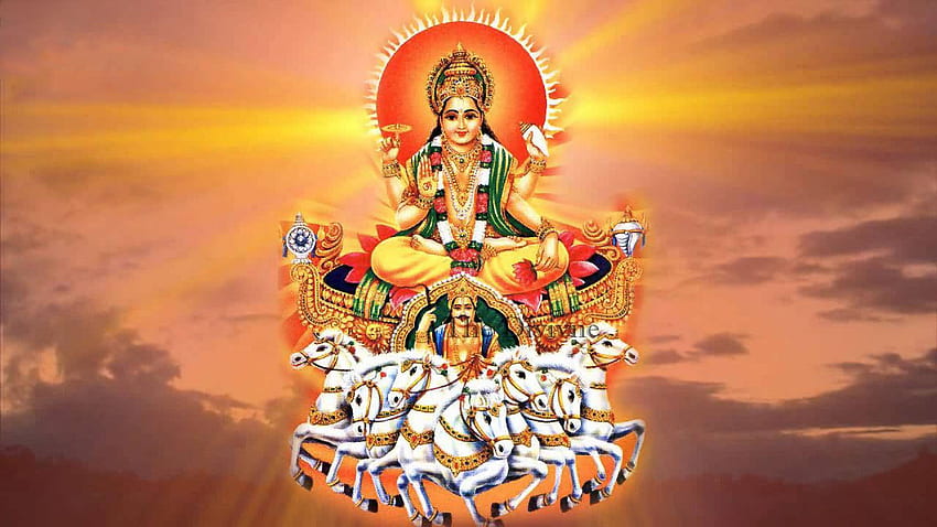 太陽神。 ヒンズー教の神々と女神、スーリヤ・バグワン 高画質の壁紙