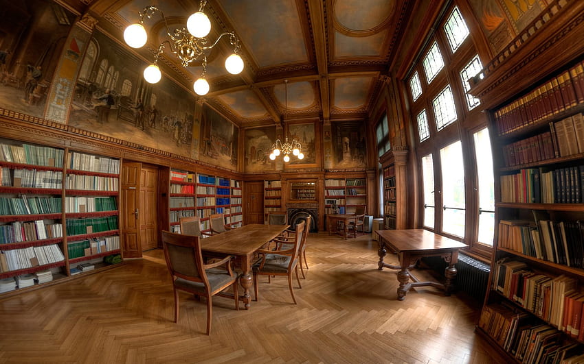 도서관 배경, 오래된 사무실 HD 월페이퍼