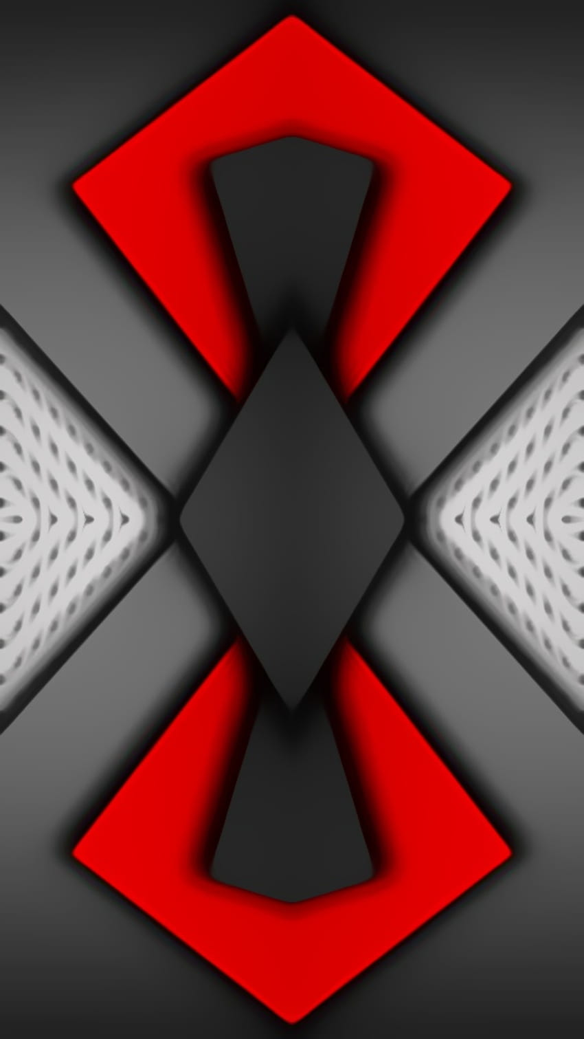 Gray black red modern, digital, 3d, diamonds, material, texture, , design, geometric, layers, pattern HD phone wallpaper