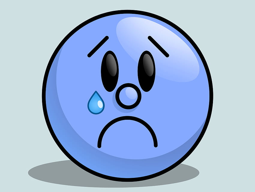 Emoji de rosto triste azul - Novocom.top papel de parede HD