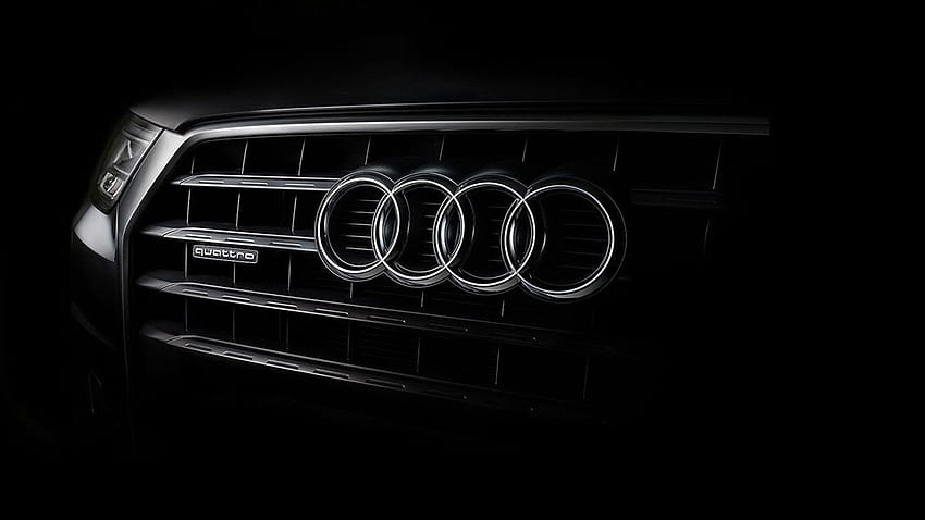 Logotipo de Audi - Todo el superior del logotipo de Audi, logotipo de Audi Quattro fondo de pantalla