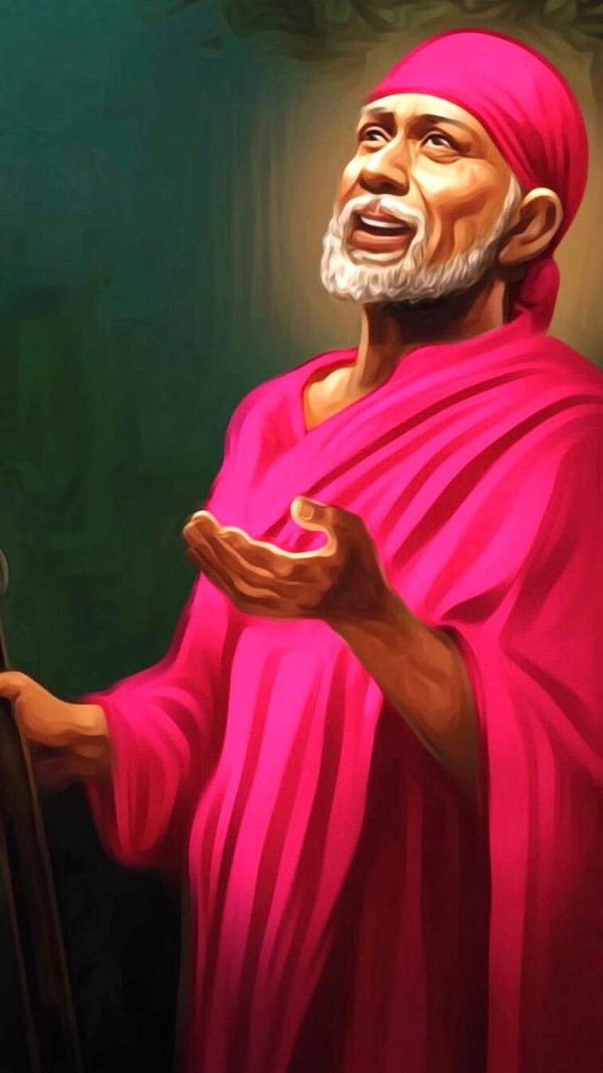 Sai Baba, lächelndes Gesicht HD-Handy-Hintergrundbild