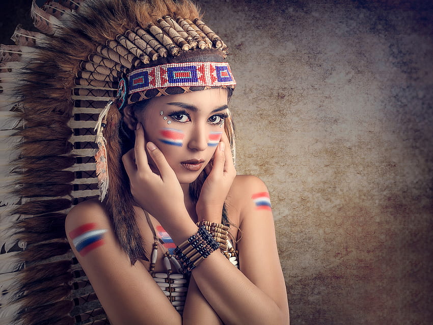 Indians Beautiful War bonnet Girls, 2048X1536 War HD wallpaper