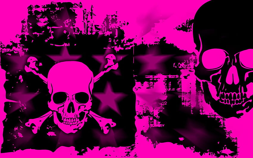 Pink And Black Skull Background, Pink and Blue Skull HD wallpaper