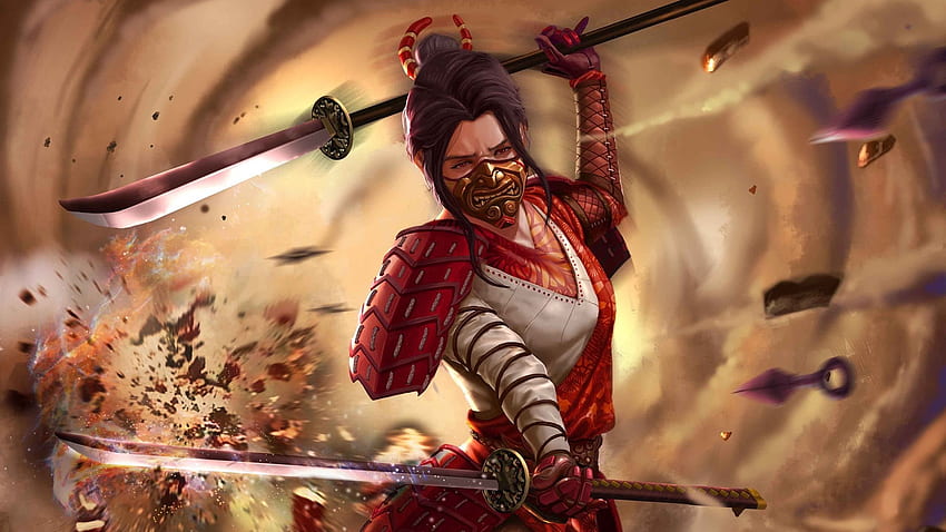 anime, samurai, mythology, screenshot, computer , woman warrior. Mocah, Samurai Anime PC HD wallpaper