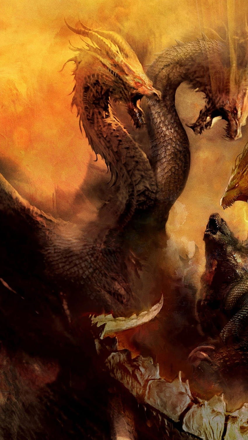 Godzilla vs King Ghidorah, Godzilla King of the Monsters telefon, , Tło i . Mocah, Król Geedora Tapeta na telefon HD