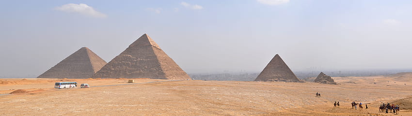 Las pirámides de Giza, Giza, panorámica, arena, arquitectura, grafía, pirámides, antiguo, Egipto, desierto fondo de pantalla