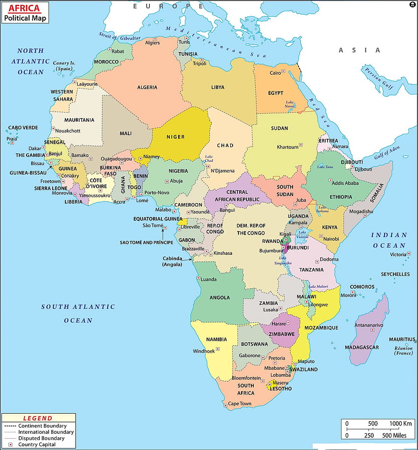 Carte de l'Afrique. Grande carte attrayante imprimable de l'Afrique, carte africaine Fond d'écran de téléphone HD