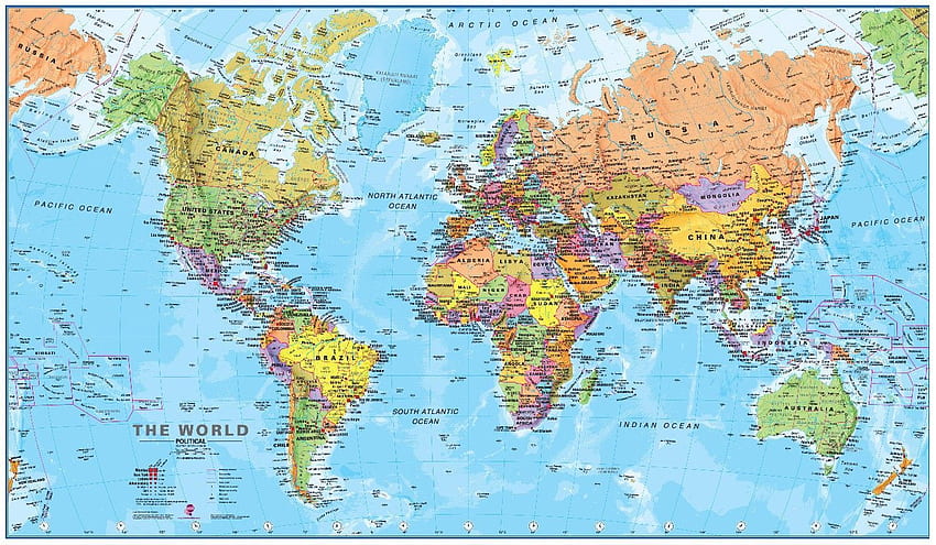 Politisches Weltkartenplakat. Weltkarte , Karte , Weltkarte druckbar, Geographiekarte HD-Hintergrundbild
