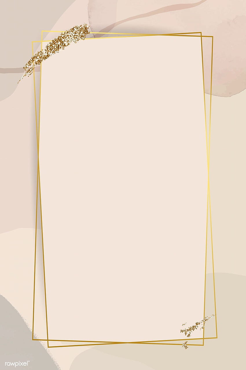 Gold frame on neutral watercolor background vector. premium by. Gold background, Watercolor background, Pastel background , Golden Frame HD phone wallpaper