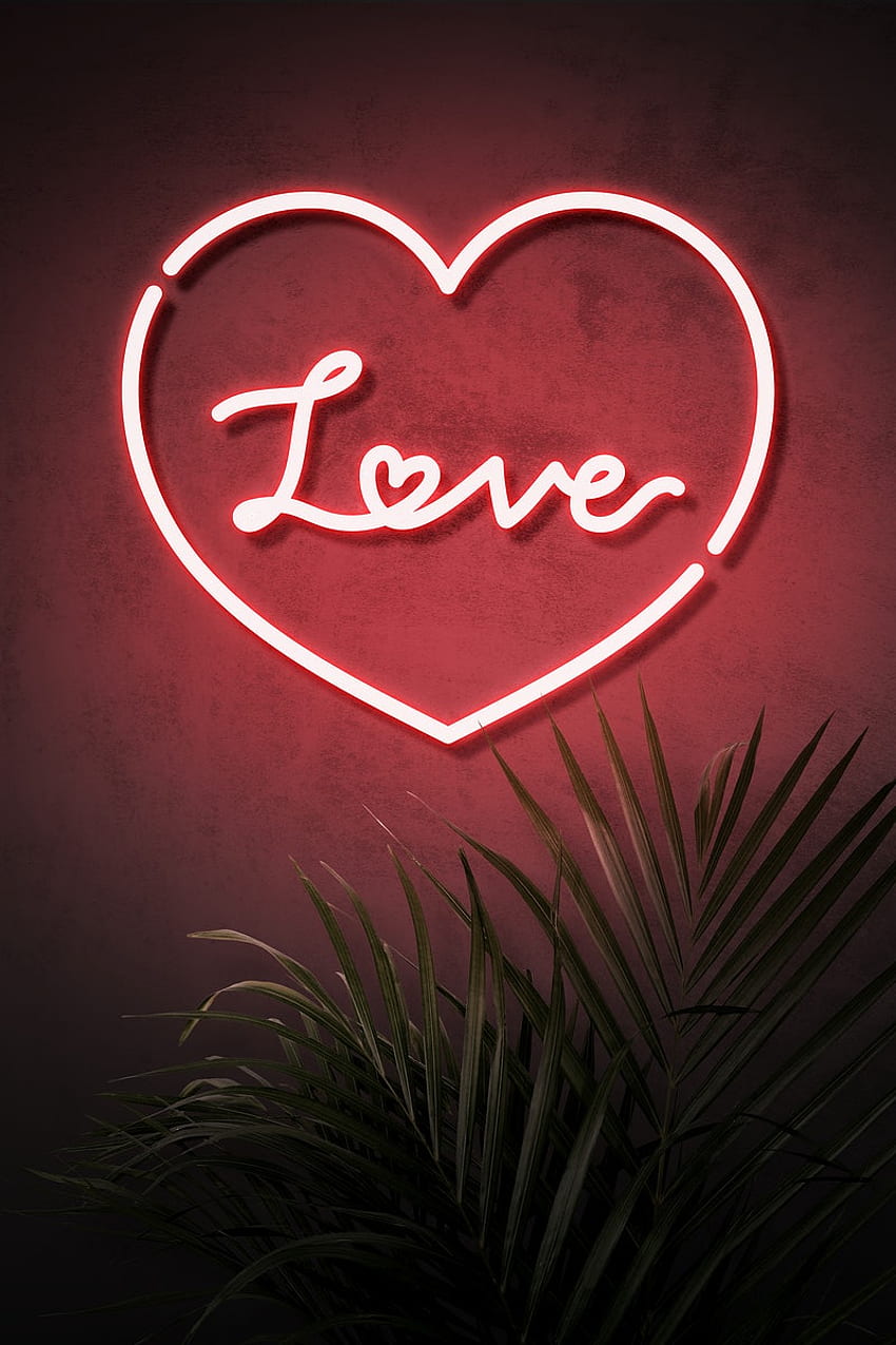 Neon Heart . , PNG Stickers, & Background - rawpixel, Cute Pink Neon Hearts HD phone wallpaper