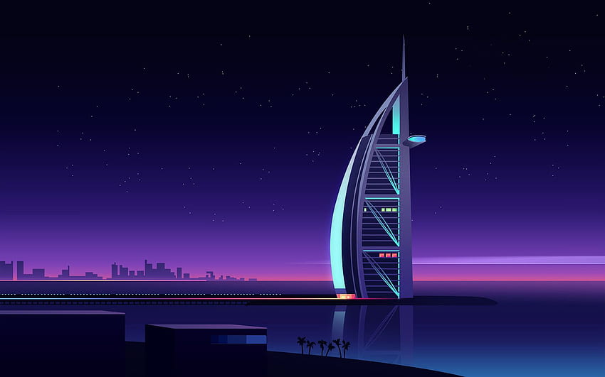 Résolution de l'hôtel Burj Al Arab de Dubaï, arrière-plan et art arabe Fond d'écran HD