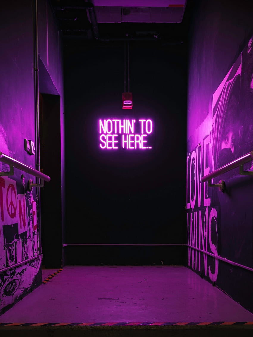 Purple neon sign Retina iPad - HD phone wallpaper