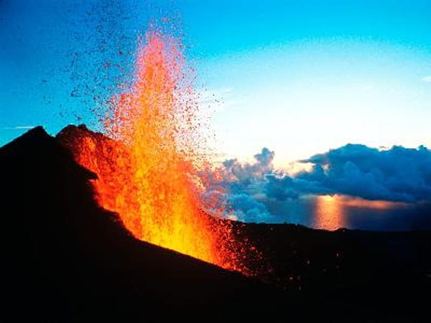 Kilauen Valcano, langit hawaii, gunung berapi, lahar Wallpaper HD
