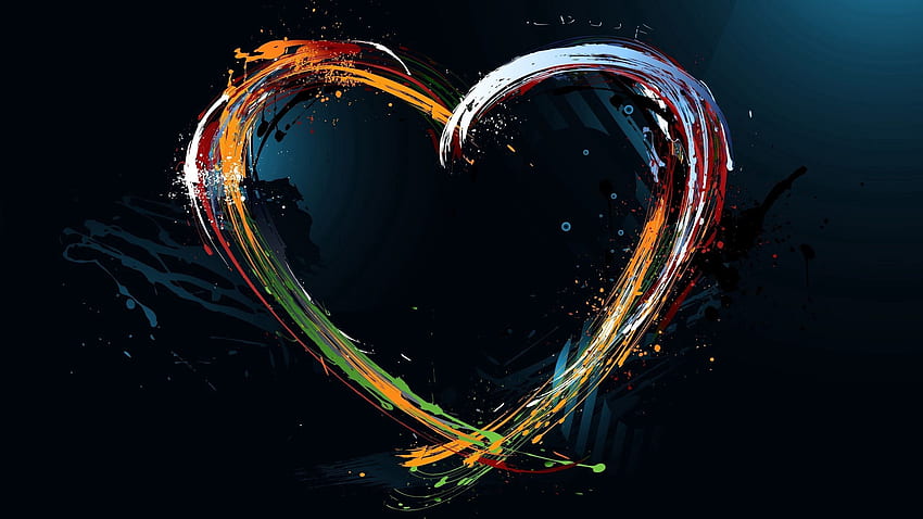 Love, Lines, Colorful, Colourful, Heart, Shapes, Shape HD wallpaper