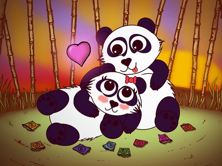 Couple heart Panda love – Animals Bears, Cute Panda Love HD wallpaper |  Pxfuel