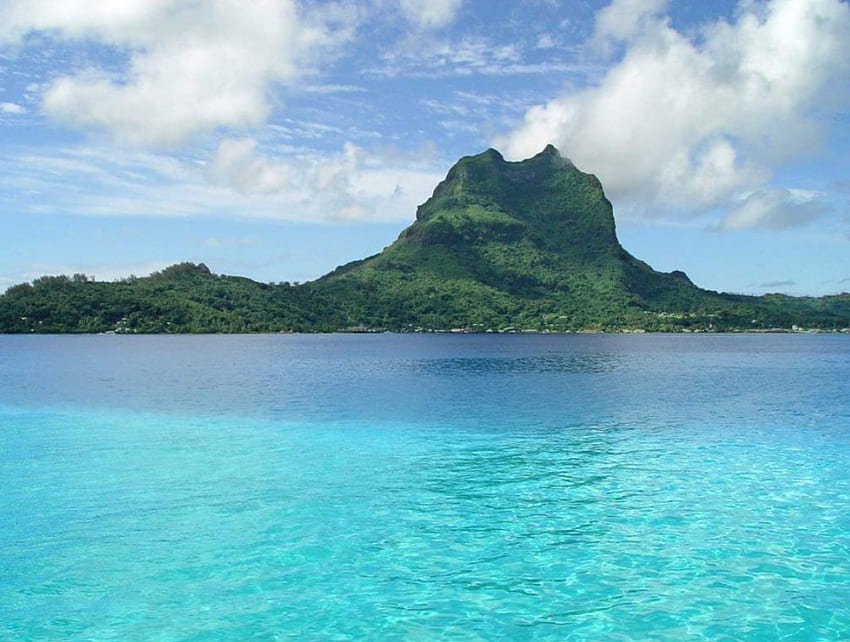 Bora Bora Island, isla, montañas, océano, bora bora fondo de pantalla