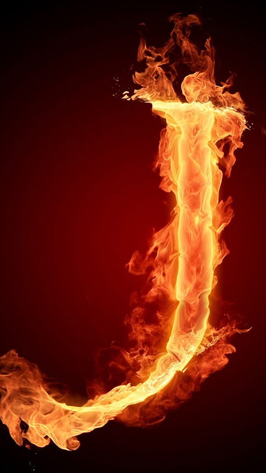 J Buchstabe, Feuer HD-Handy-Hintergrundbild