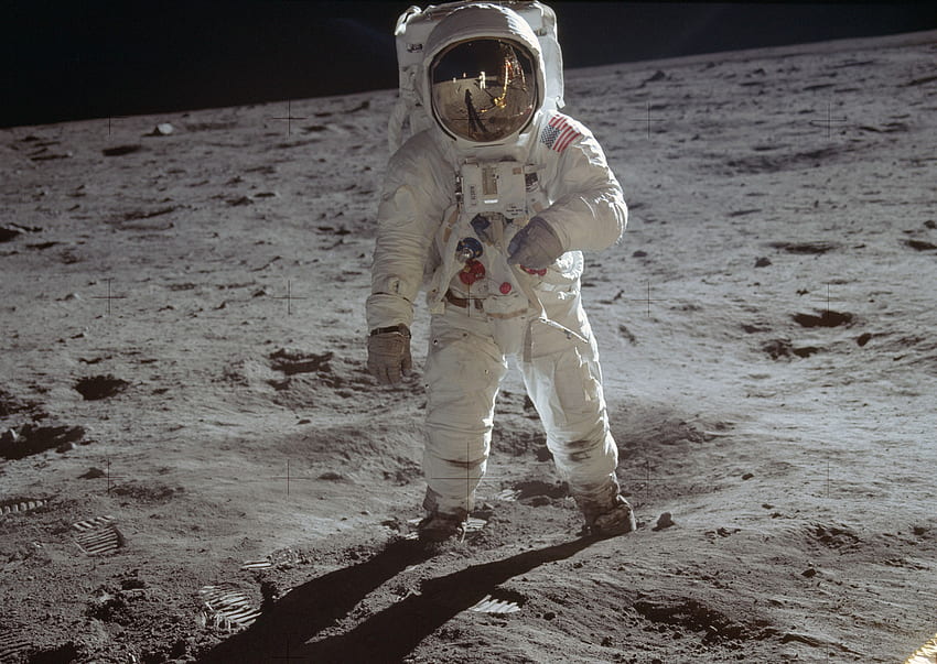 Кацане на Луната на Аполо 11: отпреди 50 години, астронавт на Аполо HD тапет