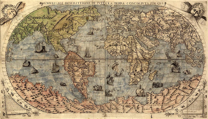Stare tło mapy, antyczna mapa świata Tapeta HD