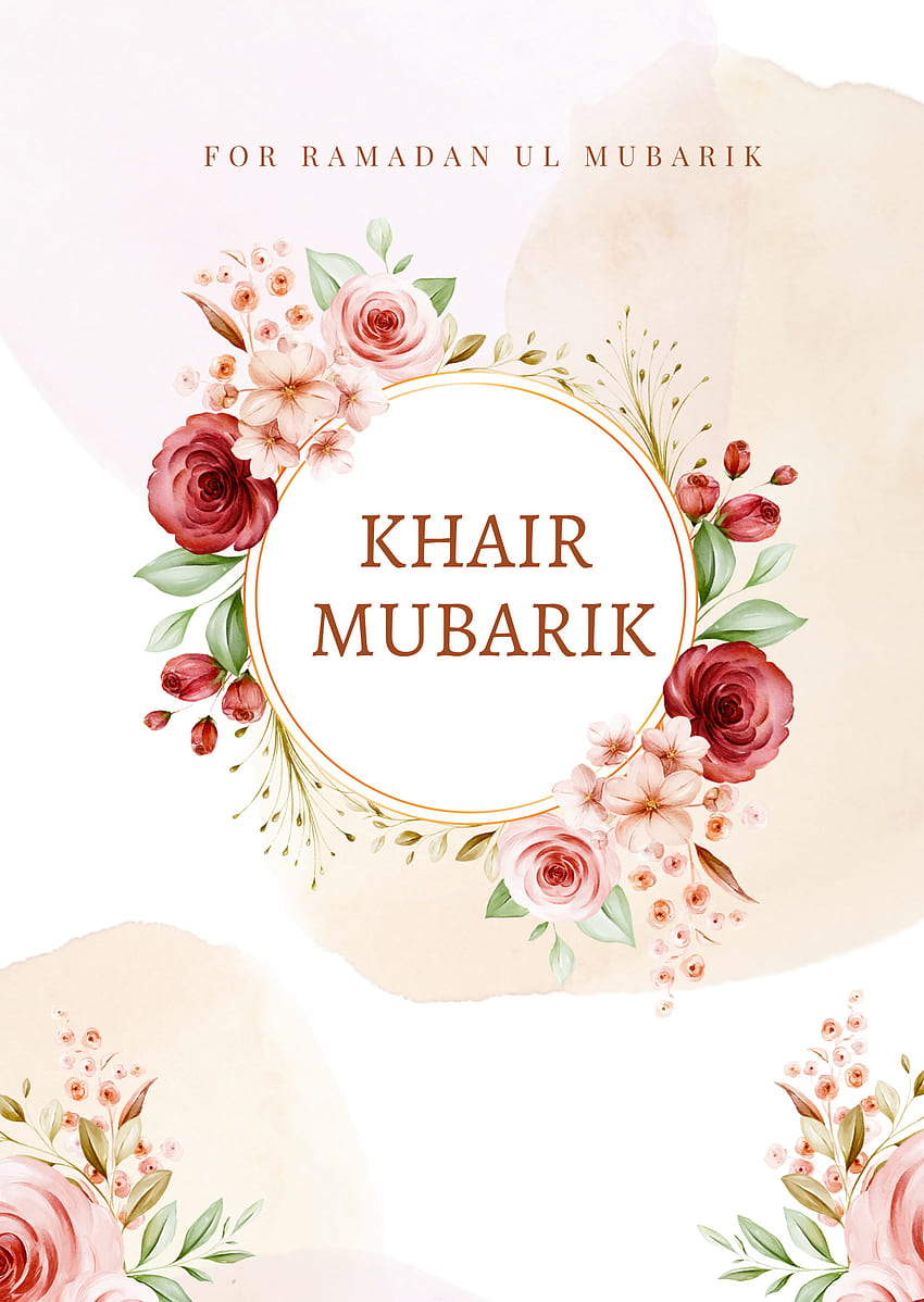 Khair Mubarik, Eid, розово, венчелистче, Рамадан HD тапет за телефон