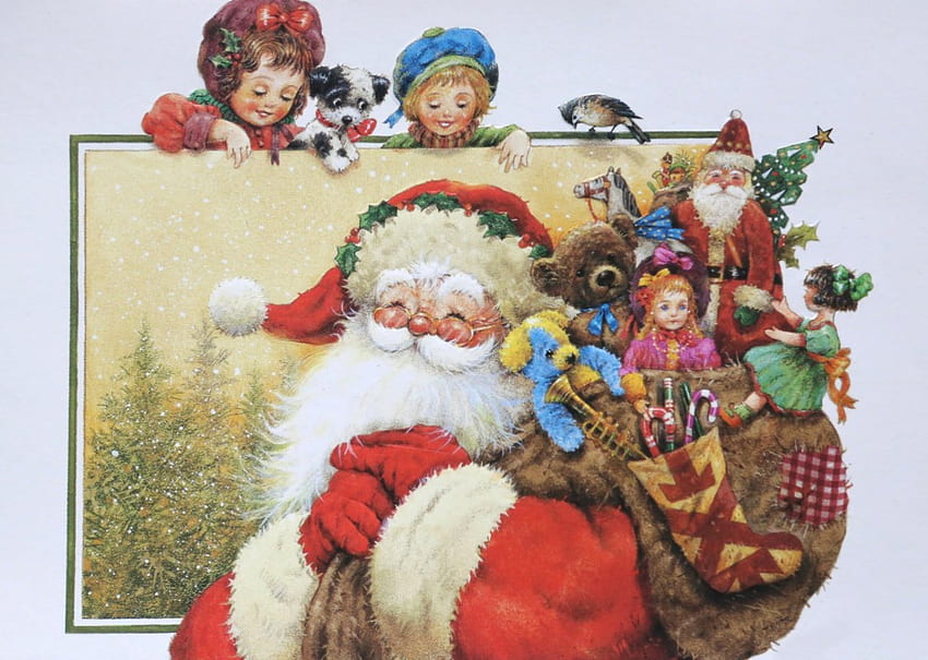 Дядо Коледа идва, зима, цвят, клаус, цветове, красив, празник, коледа, разкош, прекрасен, санта HD тапет